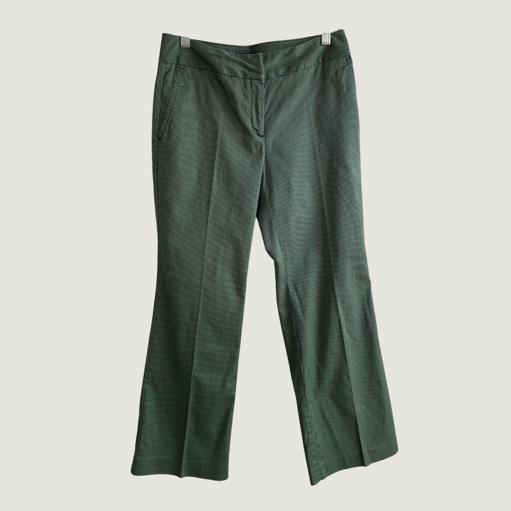 Ann Taylor Dress Pants Womens 6P Green Striped Career Workwear Trousers